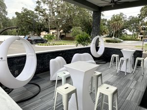 Event furniture rental setup in St. Pete, Florida