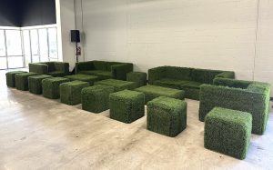 Modern corporate event lounge furniture rental for business events in Tampa, St. Pete, and Sarasota, Florida.