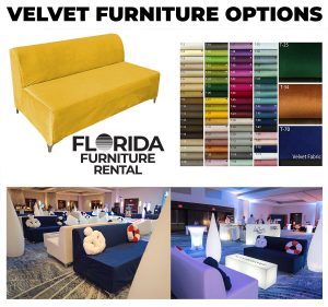 Luxury velvet furniture rental